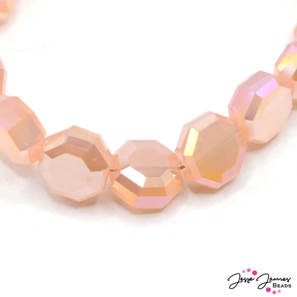 8MM Creamy Peach Fuzz Table Cut Beads