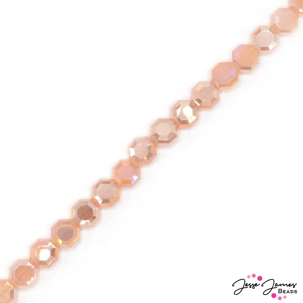 8MM Creamy Peach Fuzz Table Cut Beads