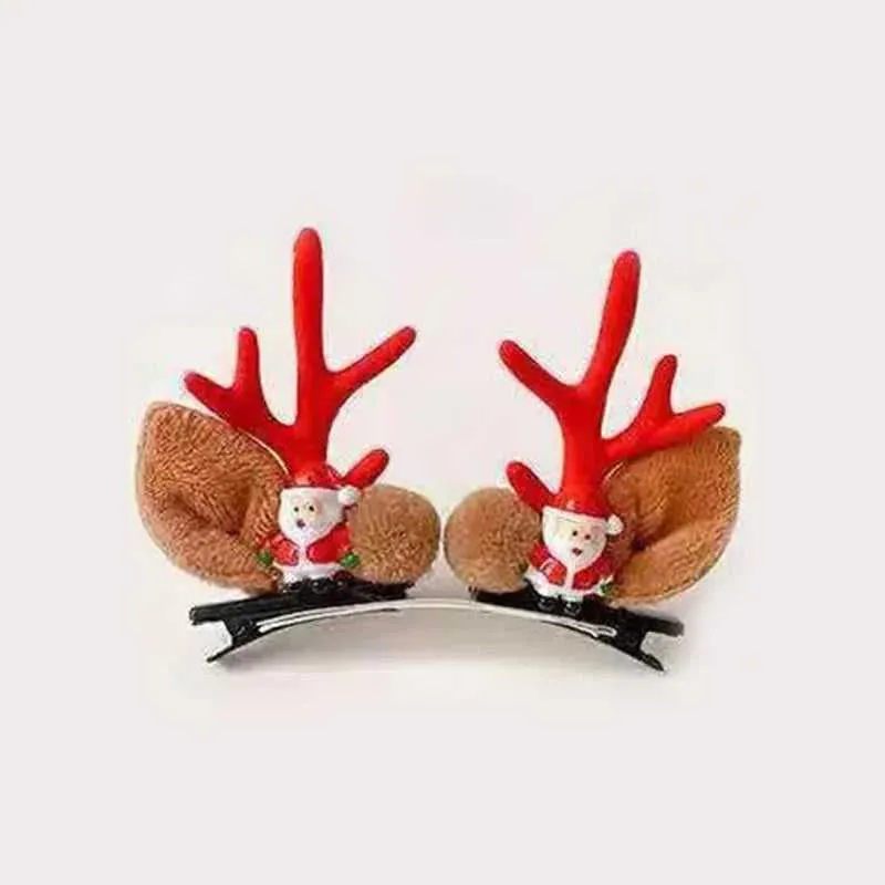 Antler Barrette Clips Xmas