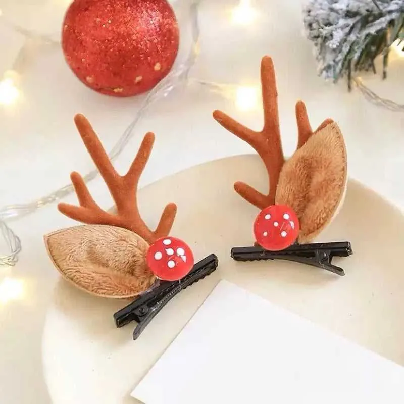 Antler Barrette Clips Xmas