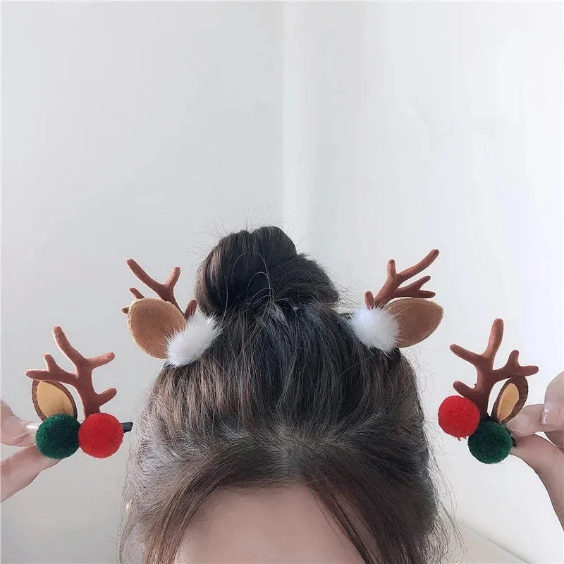 Antler Barrette Clips Xmas