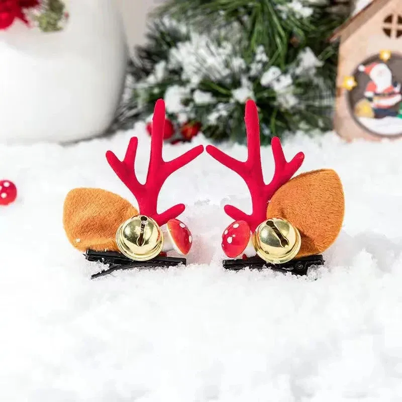 Antler Barrette Clips Xmas