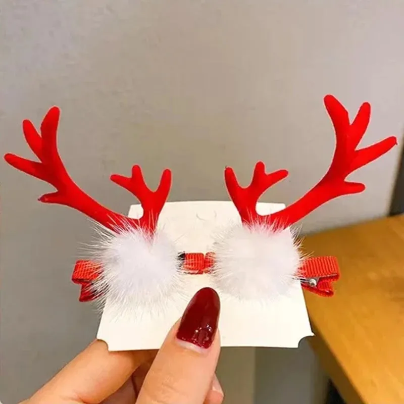 Antler Barrette Clips Xmas