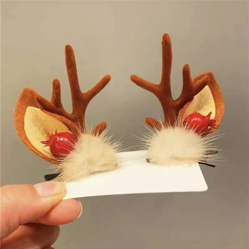 Antler Barrette Clips Xmas