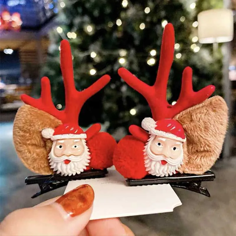 Antler Barrette Clips Xmas