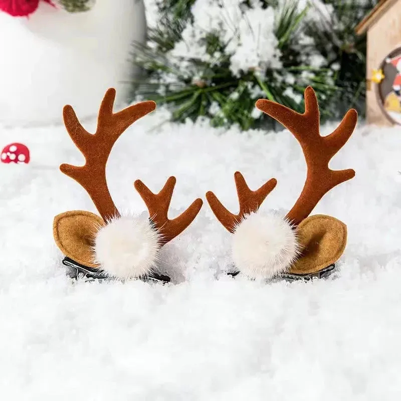 Antler Barrette Clips Xmas