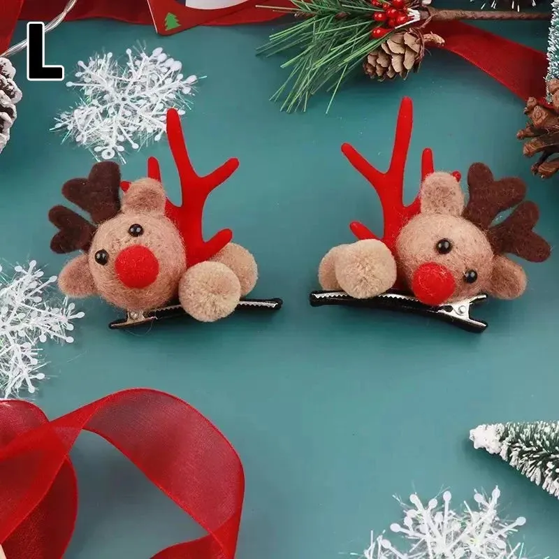 Antler Barrette Clips Xmas