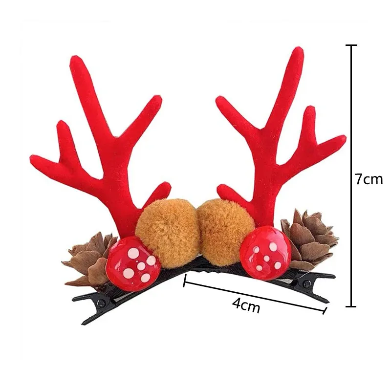 Antler Barrette Clips Xmas