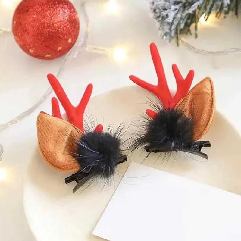 Antler Barrette Clips Xmas