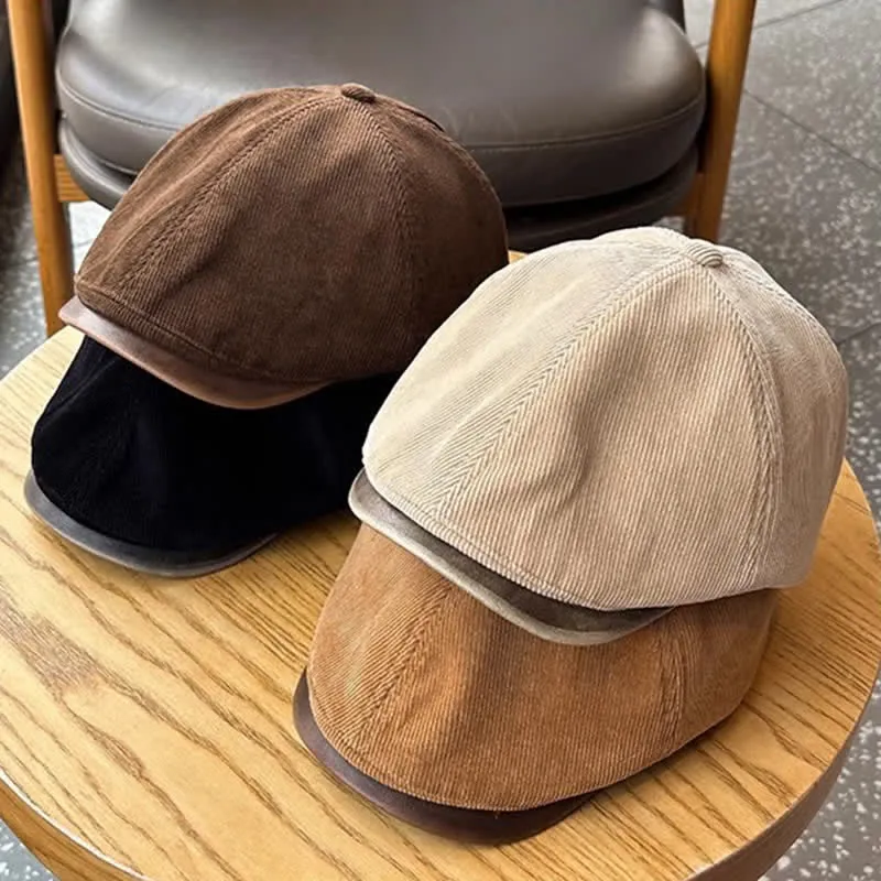 Autumn Winter Retro Corduroy Advance Beret Hat