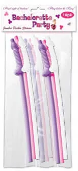 Bachelorette Party Flexy Super Straws: 10-Pack of Neon-Colored, 12-Inch Flexy Straws for Ultimate Party Fun