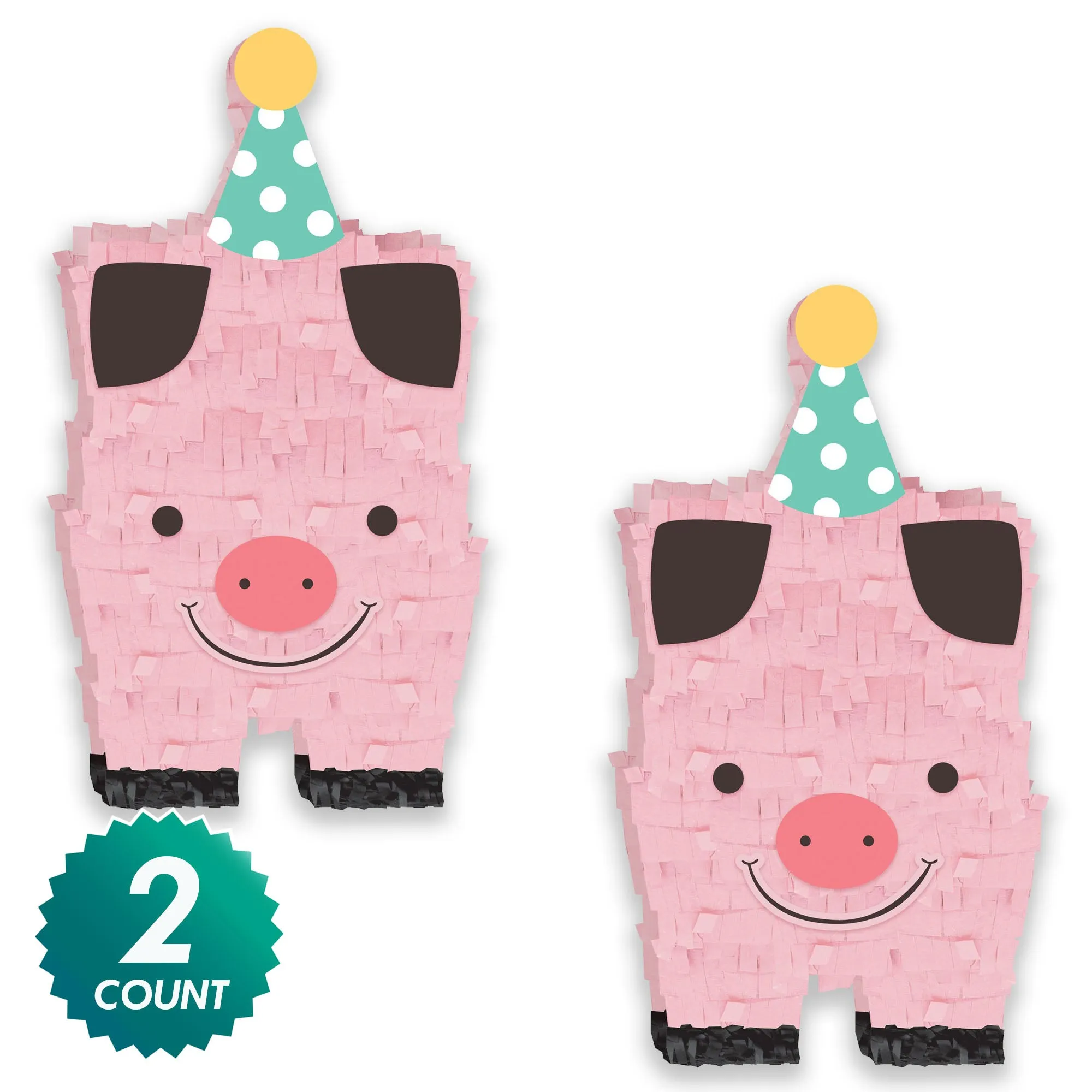 Barnyard Birthday Party Pig Mini Tissue Decoration, 2 Count