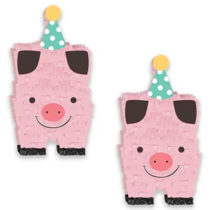 Barnyard Birthday Party Pig Mini Tissue Decoration, 2 Count