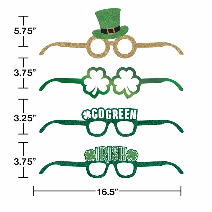 Bulk St. Patrick's Day Deluxe Paper Eyeglasses (24 per Case)