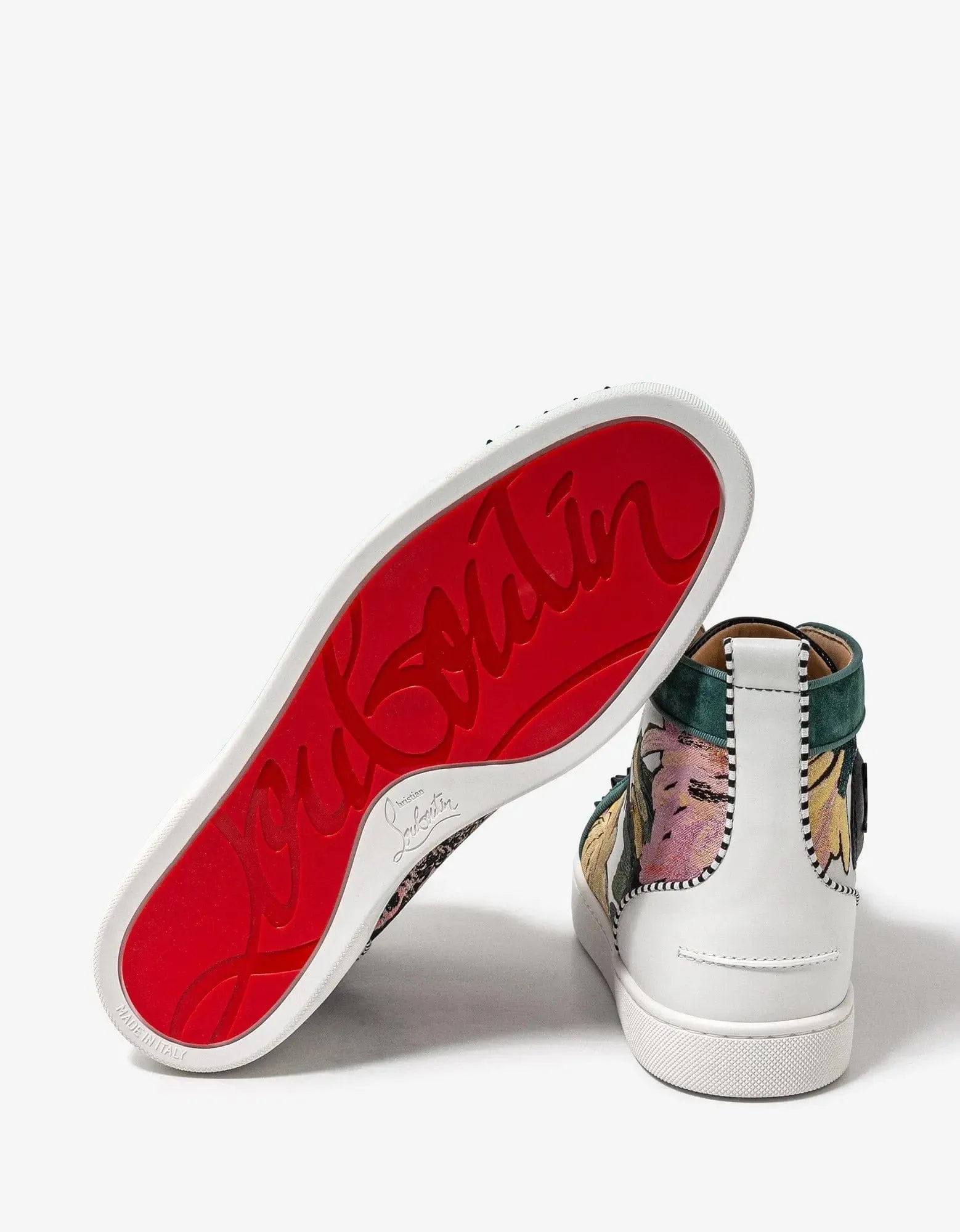 Christian Louboutin Lou Spikes Orlato Hanabi Floral Print High Top Trainers