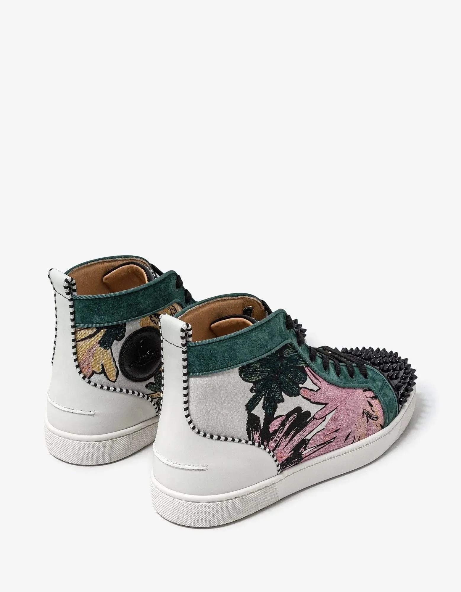 Christian Louboutin Lou Spikes Orlato Hanabi Floral Print High Top Trainers