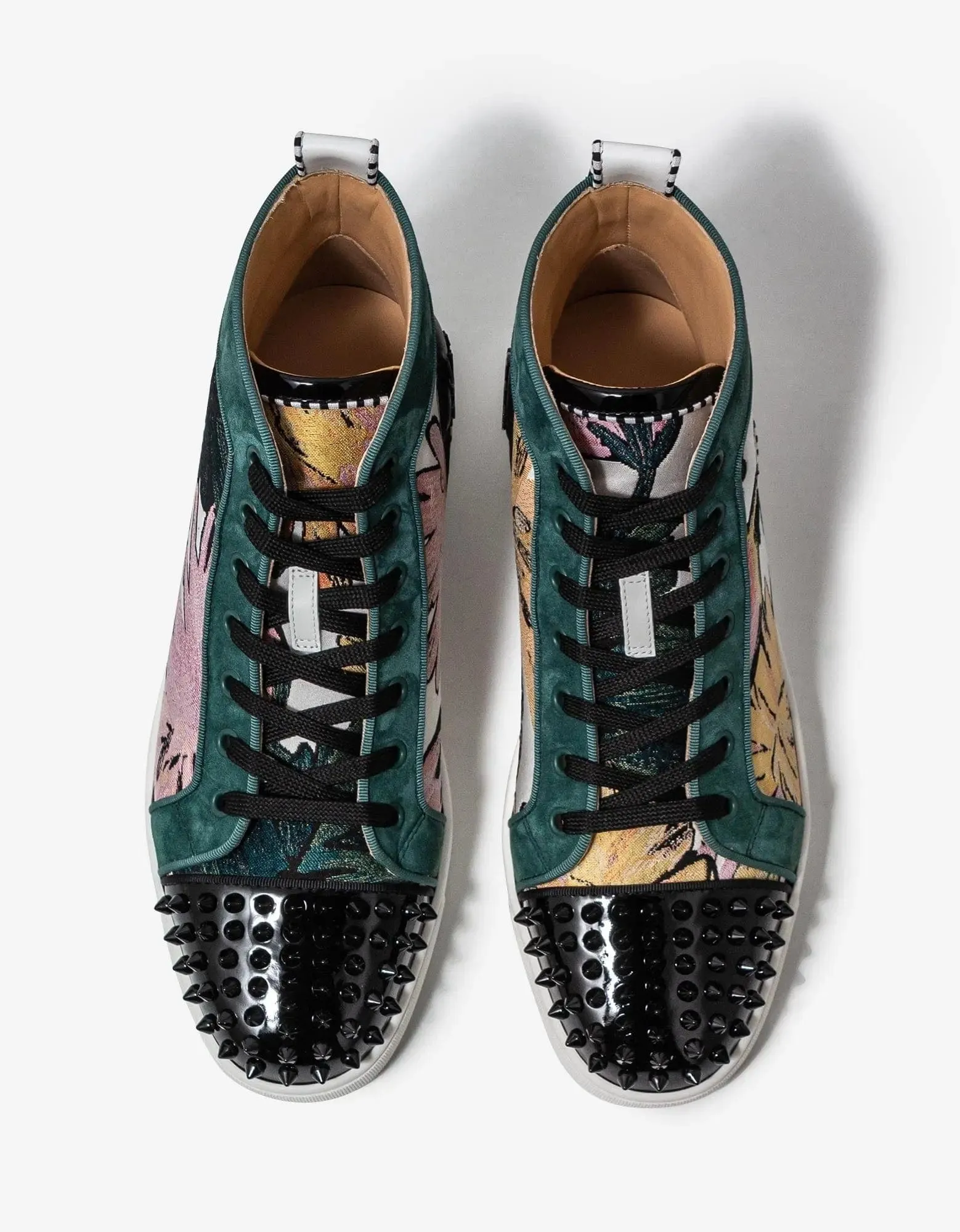 Christian Louboutin Lou Spikes Orlato Hanabi Floral Print High Top Trainers