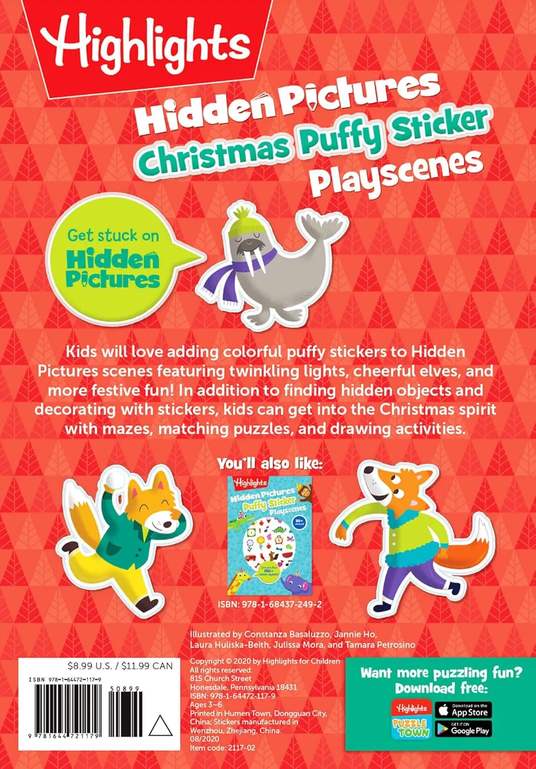 Christmas Hidden Pictures Puffy Sticker Playscenes