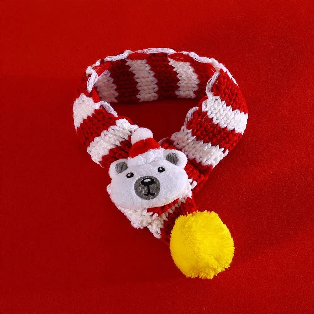 Christmas Pet Scarf & Hat with Bear Decoration