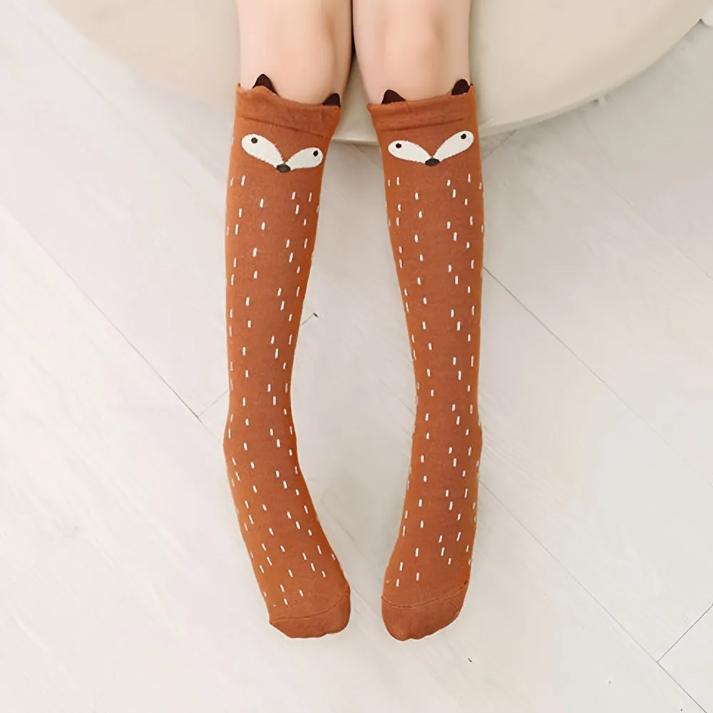 Cute Animal Print Knee High Socks for Stylish Girls