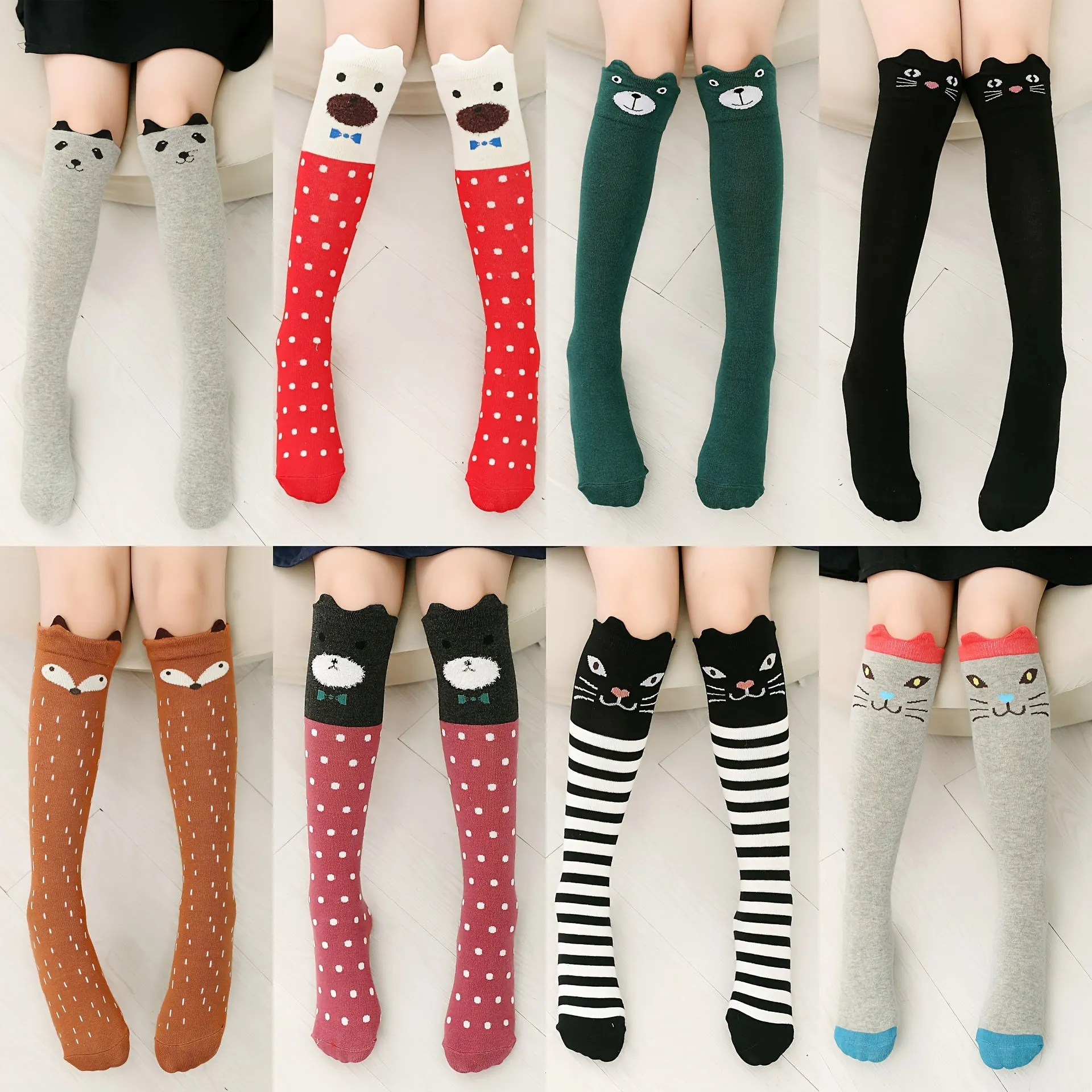 Cute Animal Print Knee High Socks for Stylish Girls