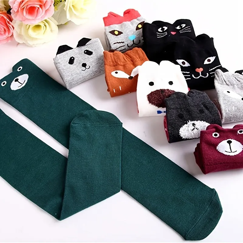 Cute Animal Print Knee High Socks for Stylish Girls