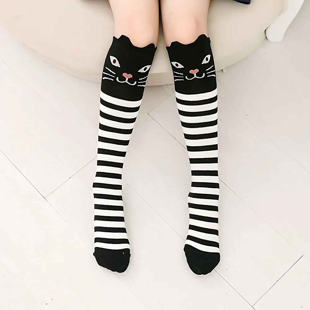 Cute Animal Print Knee High Socks for Stylish Girls