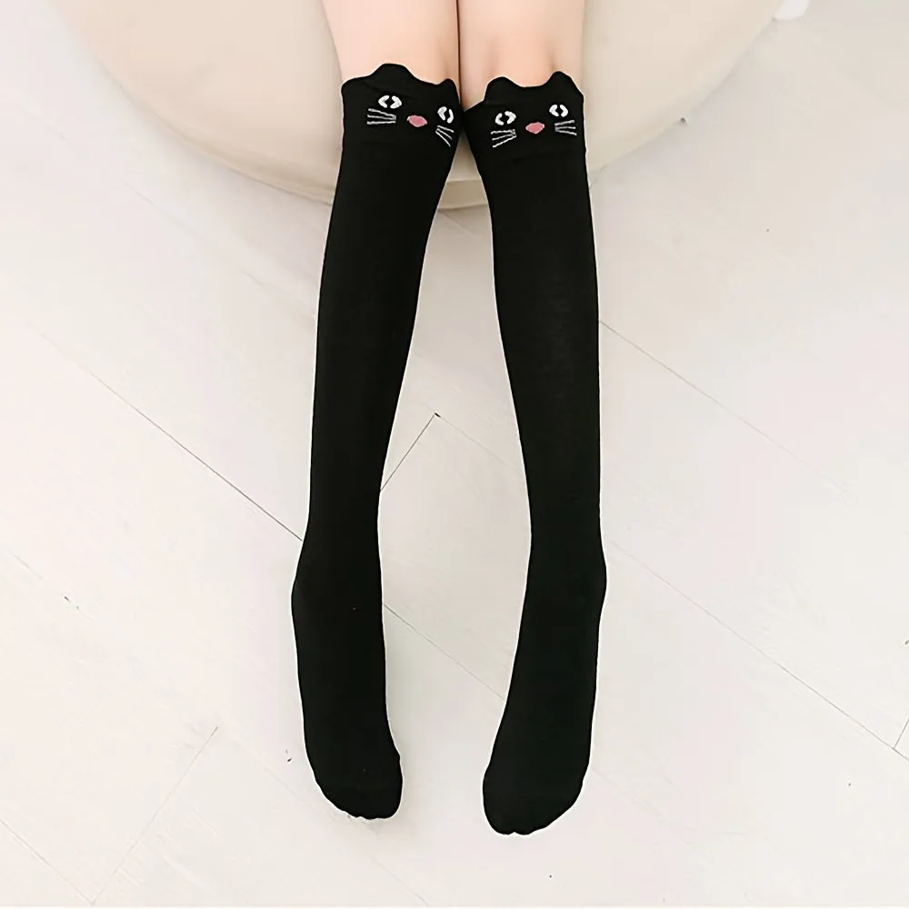 Cute Animal Print Knee High Socks for Stylish Girls