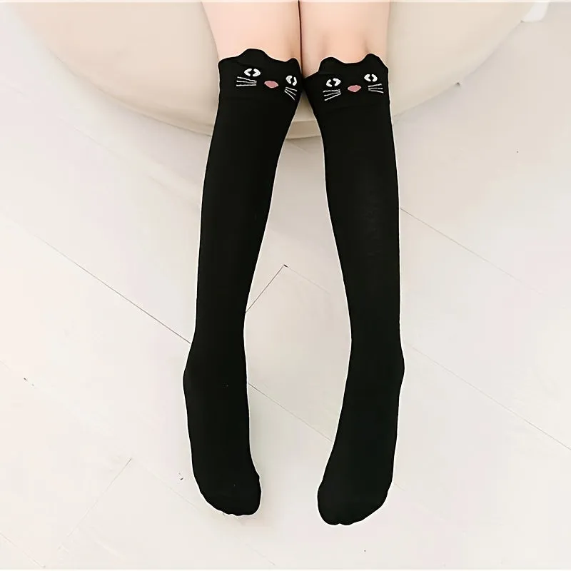 Cute Animal Print Knee High Socks for Stylish Girls