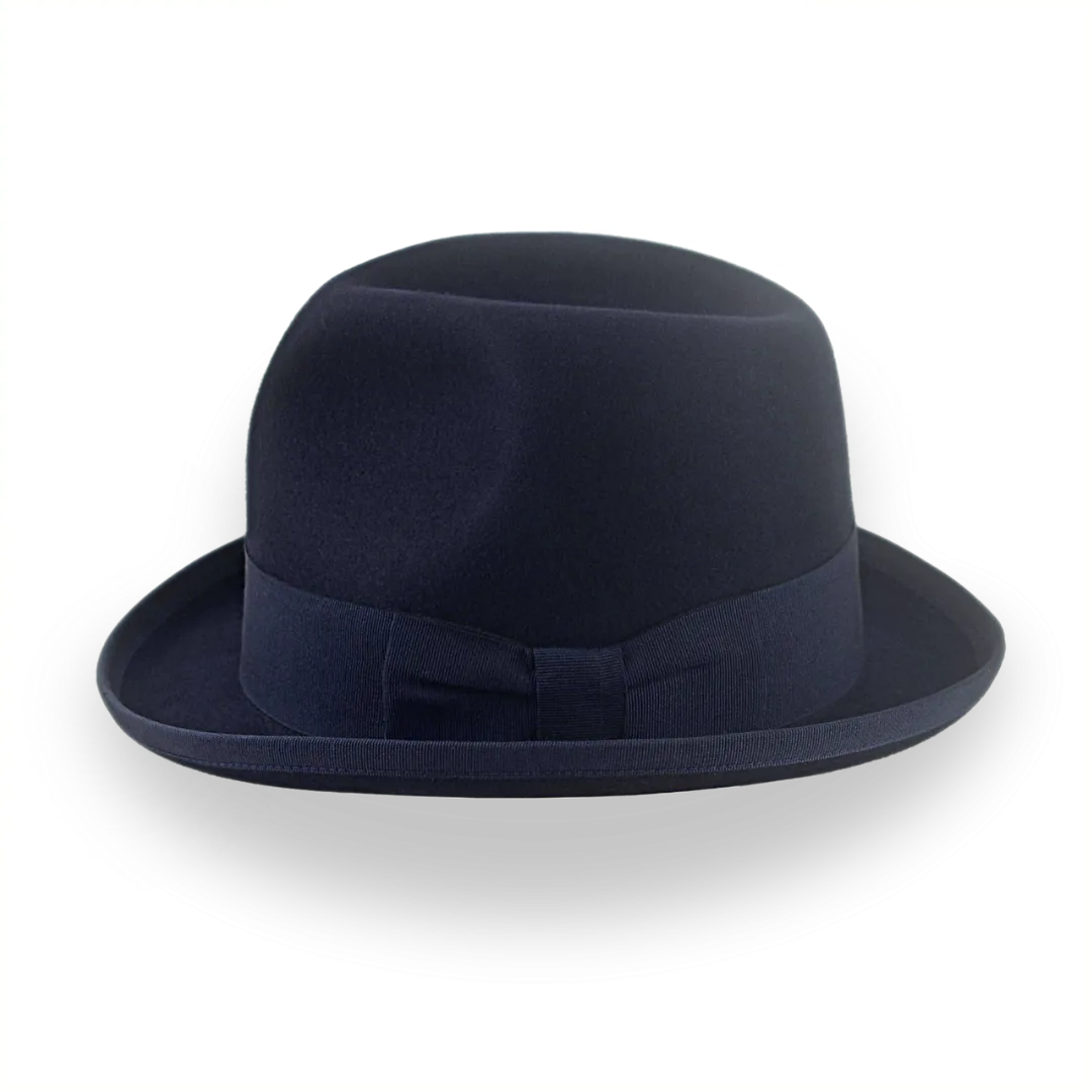 Dark Navy Blue 1920's Mens Retro Homburg Hat | The Phaeton