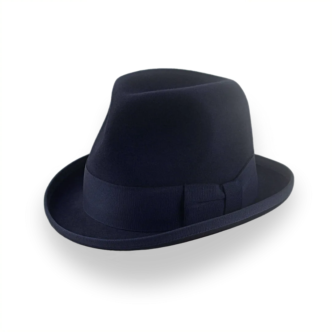 Dark Navy Blue 1920's Mens Retro Homburg Hat | The Phaeton