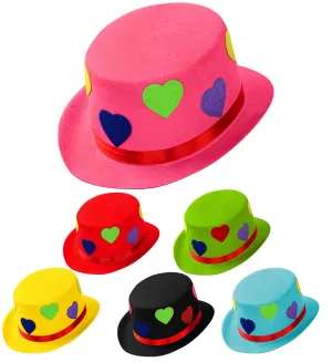 Felt Top Hat With Hearts