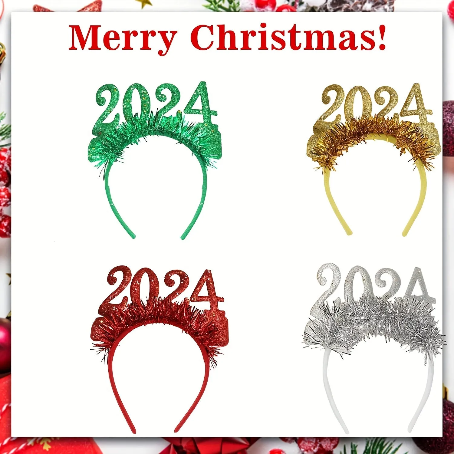 Festive Holiday Headband Sparkling Star Tinsel Hair Accessories