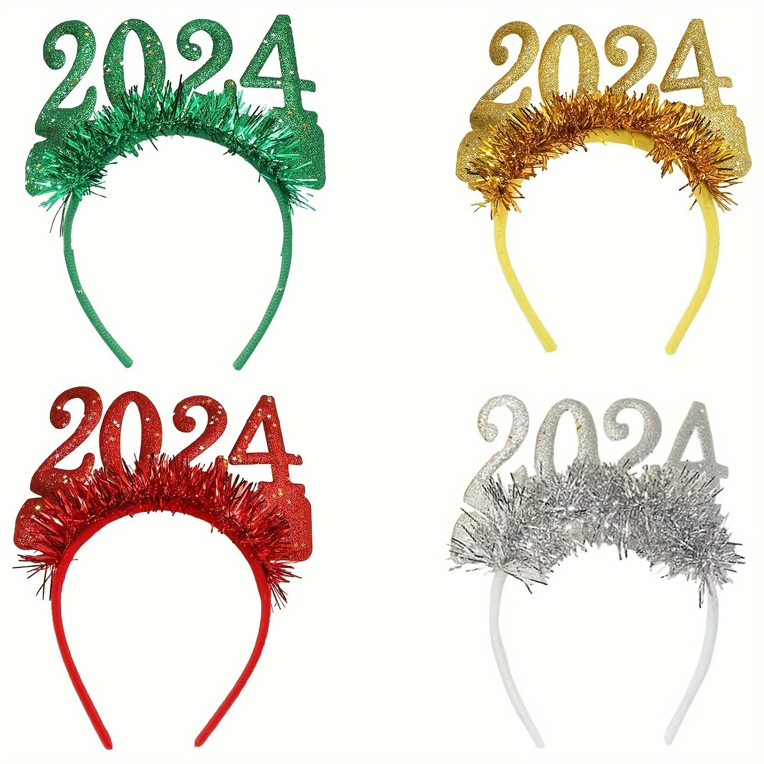 Festive Holiday Headband Sparkling Star Tinsel Hair Accessories