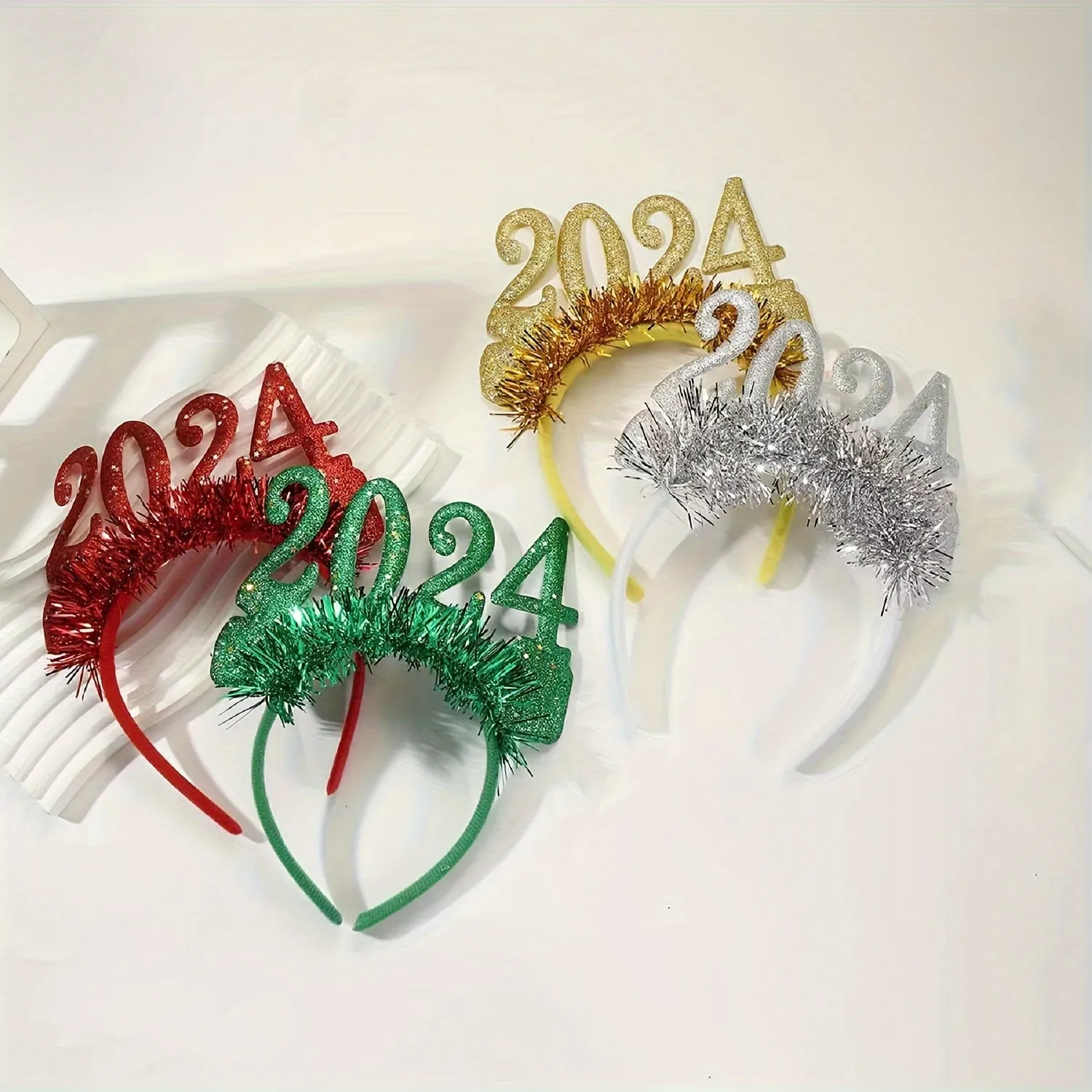 Festive Holiday Headband Sparkling Star Tinsel Hair Accessories