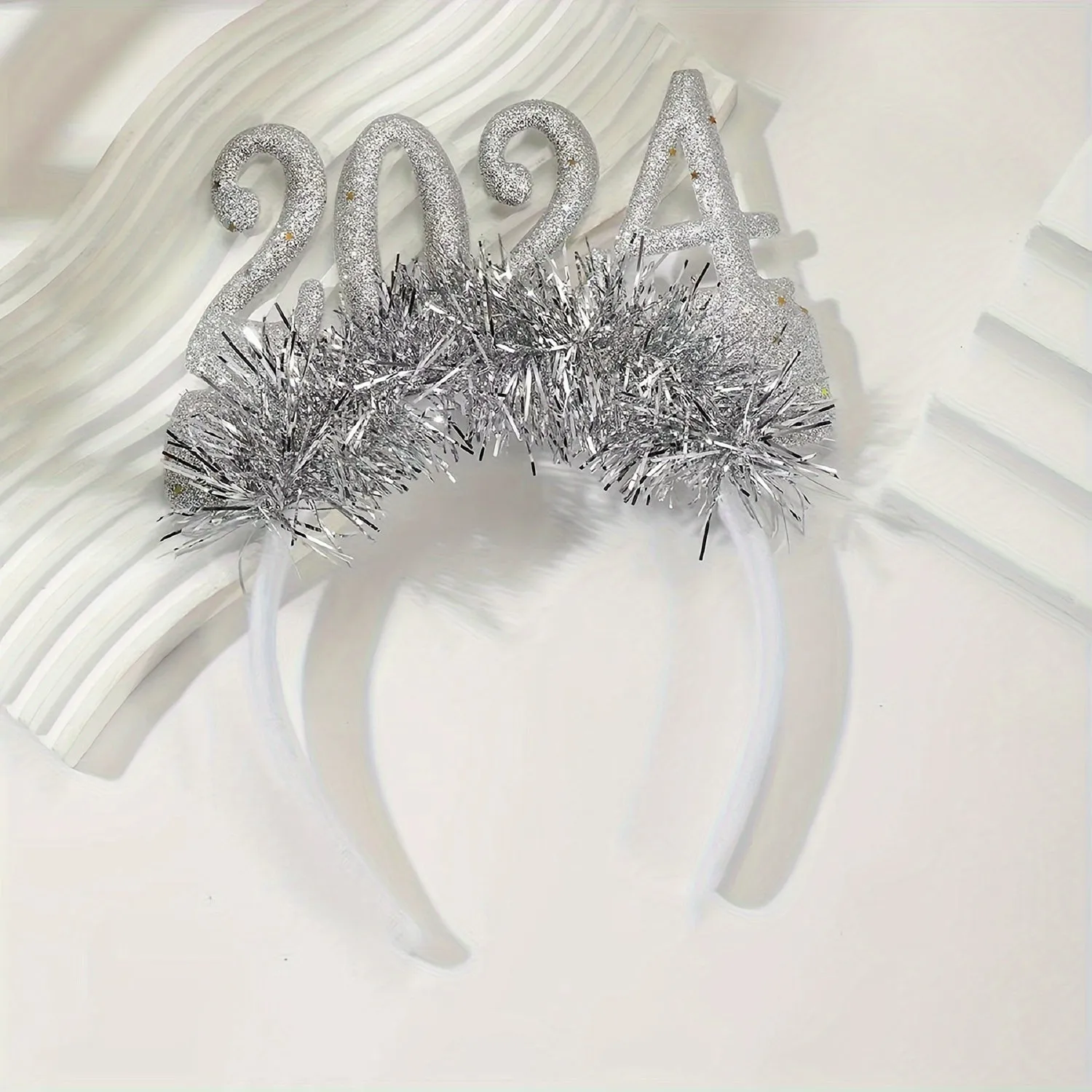 Festive Holiday Headband Sparkling Star Tinsel Hair Accessories