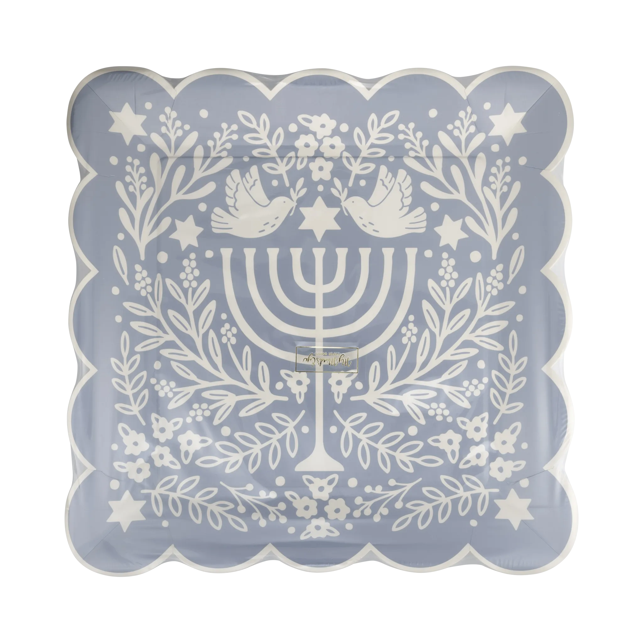 Floral Menorah Plate