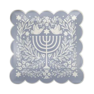 Floral Menorah Plate