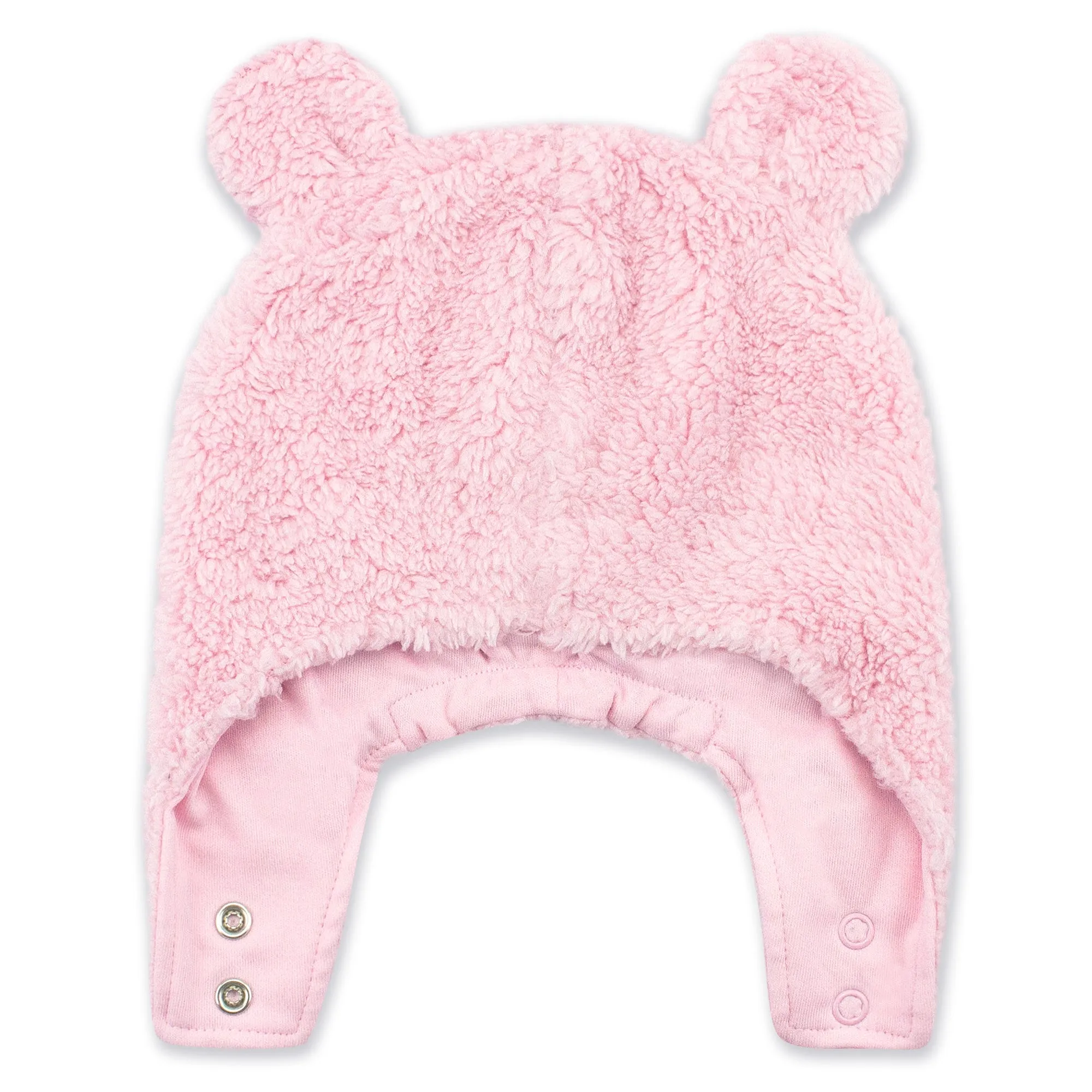 Furry Bear Hat - Baby Pink