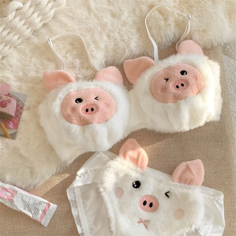 Furry Pig Lingerie Set