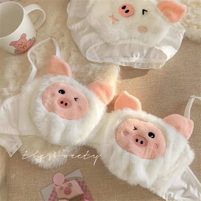 Furry Pig Lingerie Set