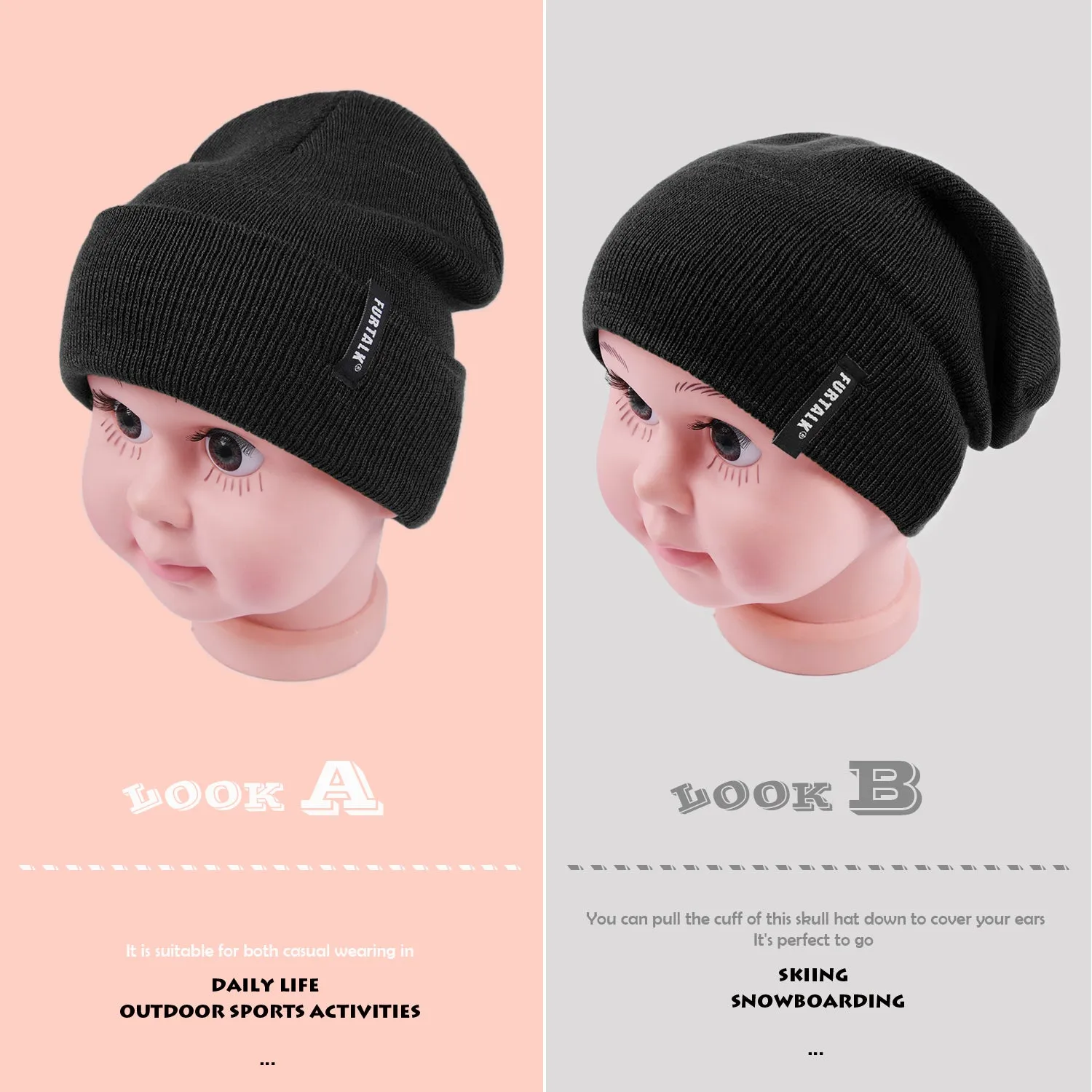 FURTALK Toddler Beanie for Boys Girls Baby Kids Beanies Knit Winter Hats FT-CZZ