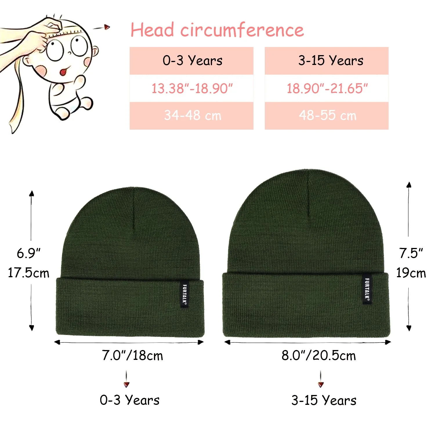 FURTALK Toddler Beanie for Boys Girls Baby Kids Beanies Knit Winter Hats FT-CZZ