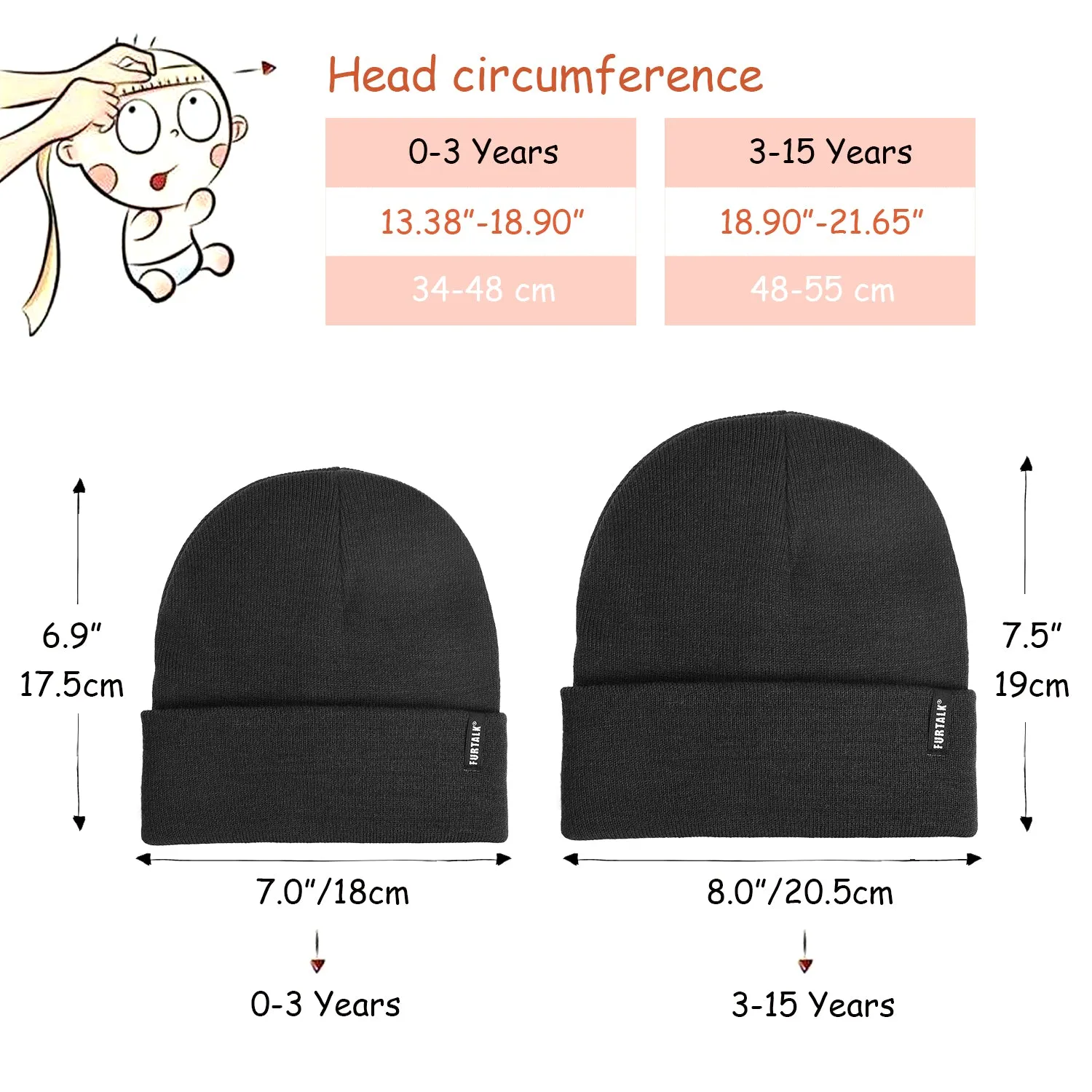 FURTALK Toddler Beanie for Boys Girls Baby Kids Beanies Knit Winter Hats FT-CZZ