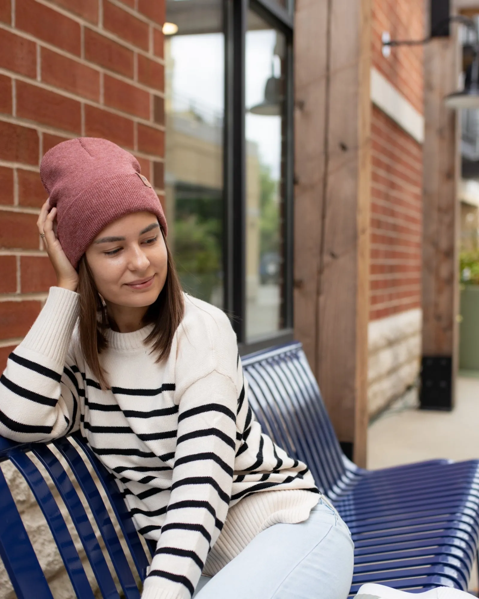 HAAKWEAR Knit Cuffed Beanie - Rusty Burgundy, Made in USA