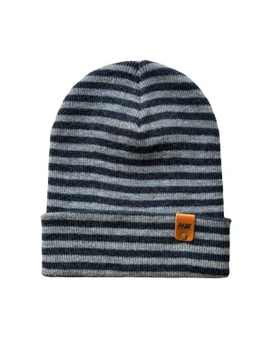 HW6064 HAAKWEAR Traditional RORO Cuffed Beanie - Gray/Blue, Made in USA