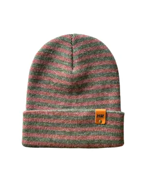 HW6064 HAAKWEAR Traditional RORO Cuffed Beanie - Green/Burgundy, Made in USA