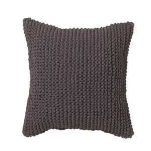 Kai Charcoal Square Filled Cushion by Logan and Mason 45 x 45cm