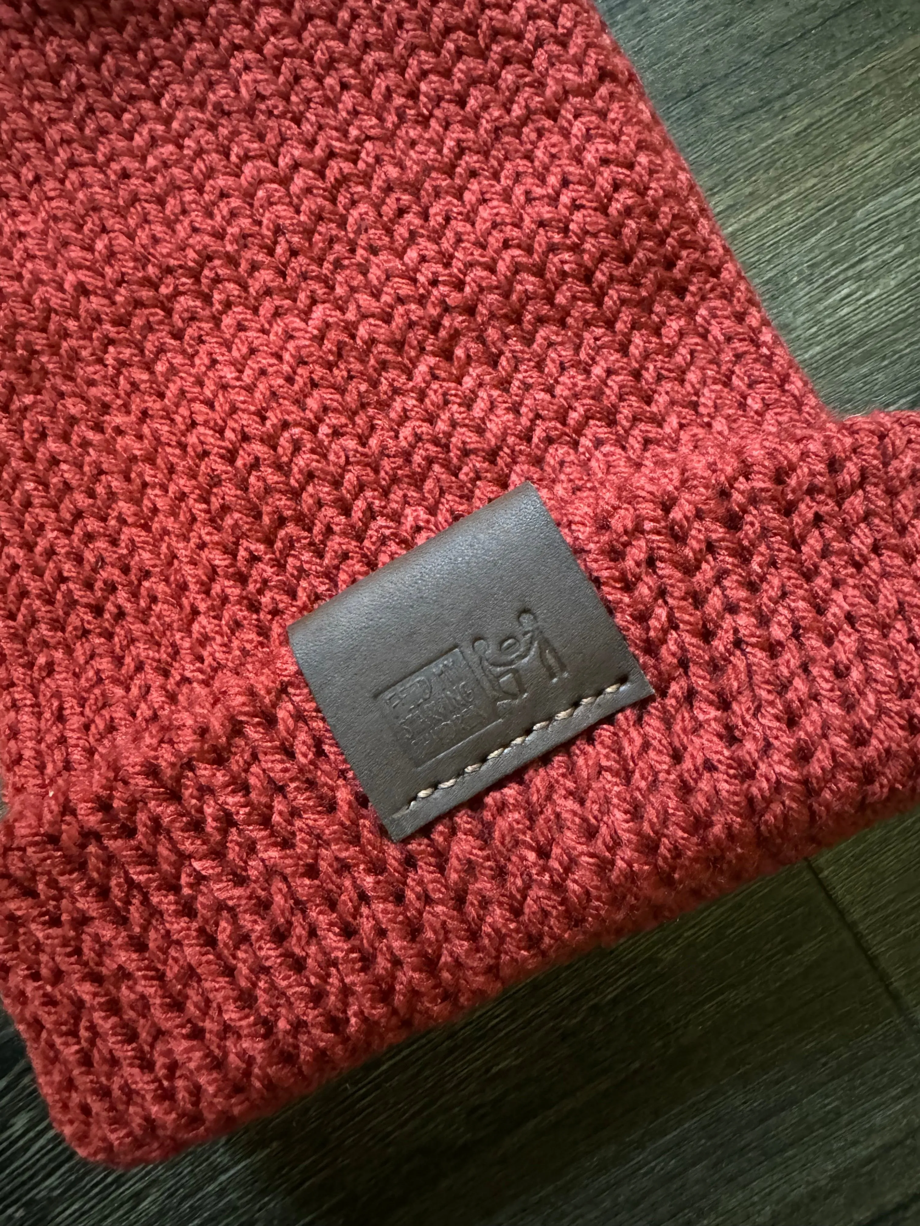 Leather Patch Tise Beanie