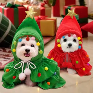 Merry Christmas Pet Clothes Dog Cloak & Shawl